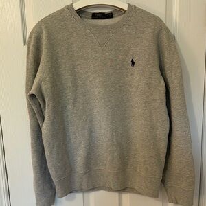 Polo by Ralph Lauren Gray Crewneck Sweater with Iconic Logo